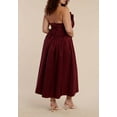 thumbnail image 2 of ELOQUII Women's Plus Size Pleated Ruffle Neckline Midi Dress, 2 of 2