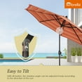 thumbnail image 6 of Ulax Furniture 9ft Dolce Mango Round Outdoor Sunbrella Market Umbrella, Adjustable Tilt, 6 of 7