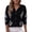 Black, variant on Womens Plus Size Knit Cardigan Long Sleeve Open Front Button Down Sweater Jacket Hollow Out Argyle Cropped Sequin Knitted Outerwear