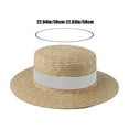 thumbnail image 3 of Flat Top Straw Hat for Women - Seaside Summer Sun Protection Hat with Wide Fringe, Breathable Natural Material, 22.04inx22.83in Head Circumference, 3 of 6