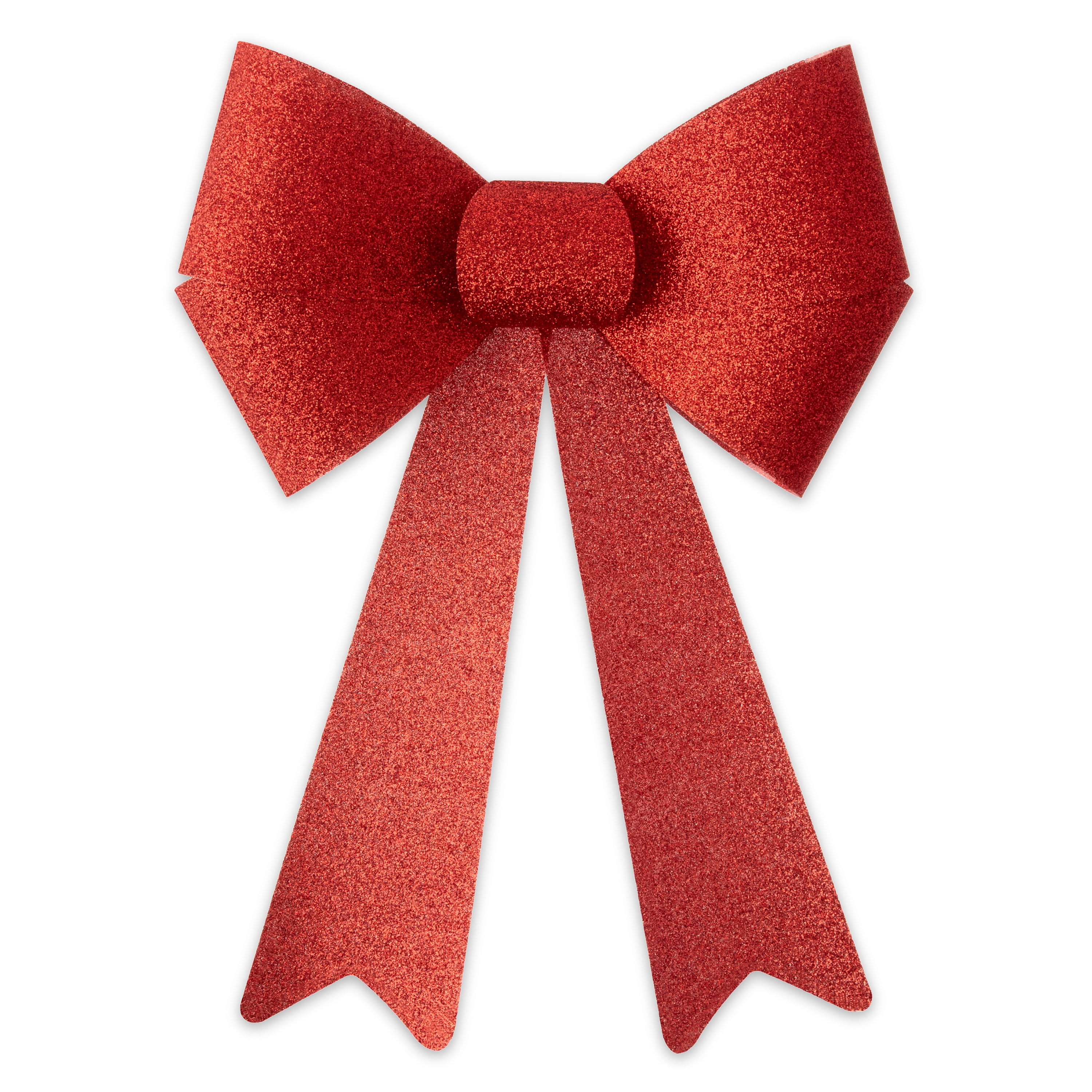 Holiday Time Large Red Glitter Rigid Wreath Bow, 16"