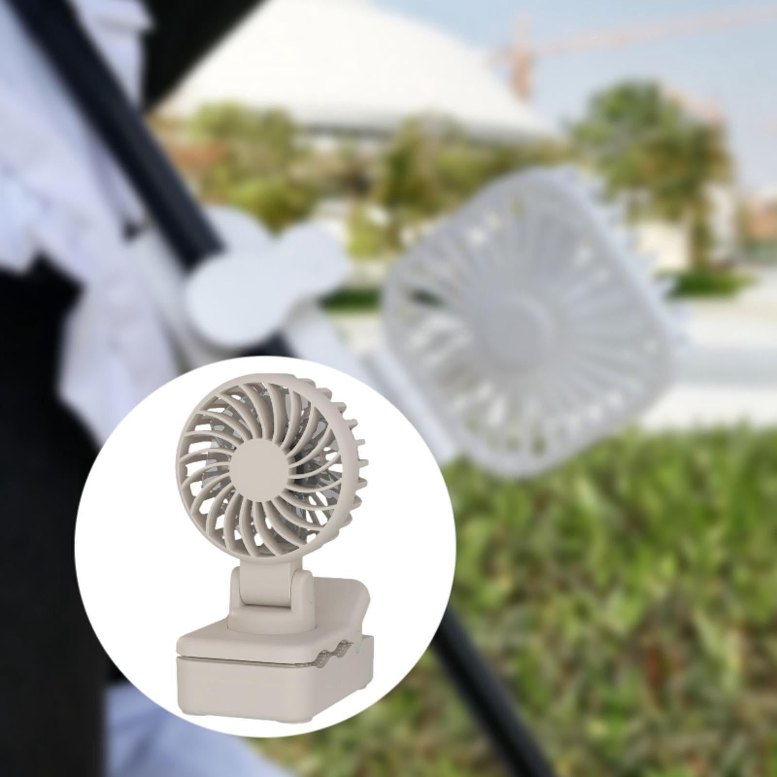 Fancyes Clip on Fan Mini Personnel Desk Fan Light Multi -use -use -summer Gifts for Office Kitchens -wandercamping -Camping -cycling Cycling Apricot