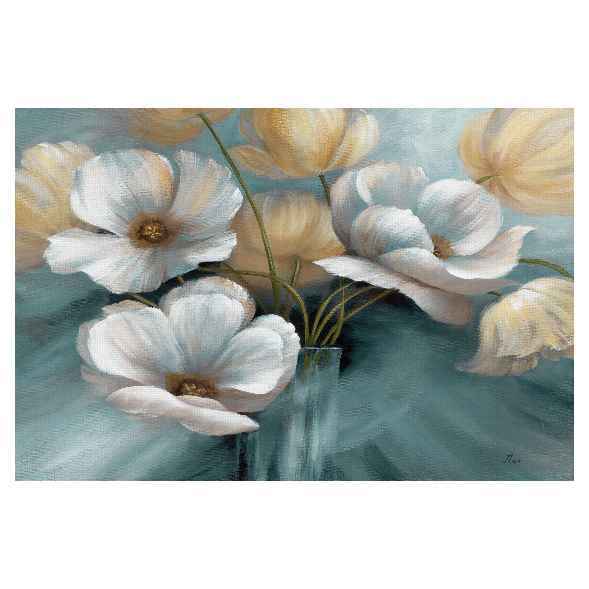 Masterpiece Art Gallery Scent of Summer Anemone Teal by Nan Canvas Art Print  24