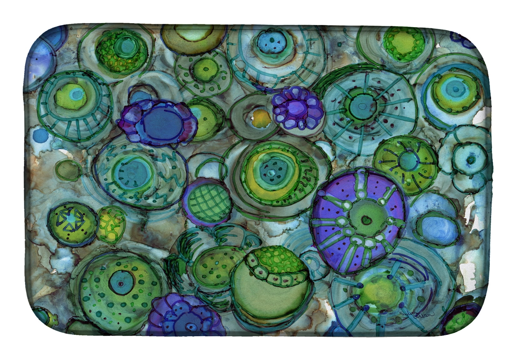 Abstract in Blues and Greens Dish Drying Mat - Walmart.com ...