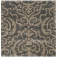 thumbnail image 6 of SAFAVIEH Florida Deangelo Damask Plush Shag Area Rug, Grey/Beige, 3'3" x 5'3", 6 of 11