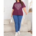 thumbnail image 4 of XCHQRTI Cute Love Women Plus Tshirt Graphic Short Sleeve Shirt Valentine's Day Tees, 4 of 7