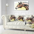 thumbnail image 3 of Designart Brown Horse Portrait Painting - Abstract Throw Pillow - 12x20, 3 of 5