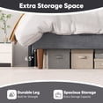 thumbnail image 6 of Frostbloom Queen Size Platform Bed Frame, Linen Upholstered Wingback Headboard, Dark Gray, 6 of 7