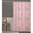 thumbnail image 2 of S4Sassy Pink Blossom & Bulbul Bird Decorative Waterproof Printed Shower Curtain Roller Hooks Drapes-60 x 75 Inch, 2 of 6