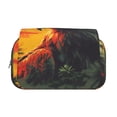 thumbnail image 2 of Rateoe Hawaiian Style Bald Eagle Pattern Double Clamshell Pen Case, Storage Organizer with Two Zipper Compartments– Holds Up to 50 Pencils & Pens, 2 of 7