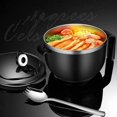 thumbnail image 3 of Bol à Nouilles Instantanées Rond avec Couvercle et Poignées Bol en Acier Inoxydable Capacité Bol de Cuisine Noir, 3 of 5