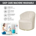 thumbnail image 5 of LKJYER Velvet Swivel Barrel Chair Cover, Soft Round Club Armchair Slipcover Modern Accent Chair Slipcover Stretch Single Sofa Cover Washable for Living Room Furniture Protector(Large), 5 of 7