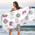 thumbnail image 6 of Cute Rose and Leopard Beach Towel Fast Drying Camping Towels Sand Free Beach Blanket Soft Absorbent Travel Sport Towel for Gym Bath Shower Swimming 30" x 60" Washcloth Gift, 6 of 7