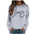 thumbnail image 1 of WEAIXIMIUNG Zip Up Hoodies Ladies' Classic Style Printed Bow Print Hooded Sweatshirt Round Neck Base Sweatshirt S, 1 of 5