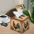 thumbnail image 4 of Renewold PU Leather Tissue Box Cover for Bathroom Dresser,Vanity Countertop,Tabletop,Office,Car Decorative Accessories Chicken Sunflower Facial Paper Box Holder, 4 of 5