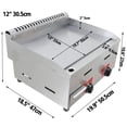 thumbnail image 2 of LPG Gas Grill 2-Burner Portable Countertop Flat Griddle Hot Plate Stove, 2 of 11