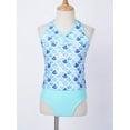 thumbnail image 7 of iiniim Junior Girls 3Pcs Swimwear Floral Printed Crop Top with Briefs Skirt Tankini Hawaii Beachwear Blue Fish Scales 16, 7 of 7