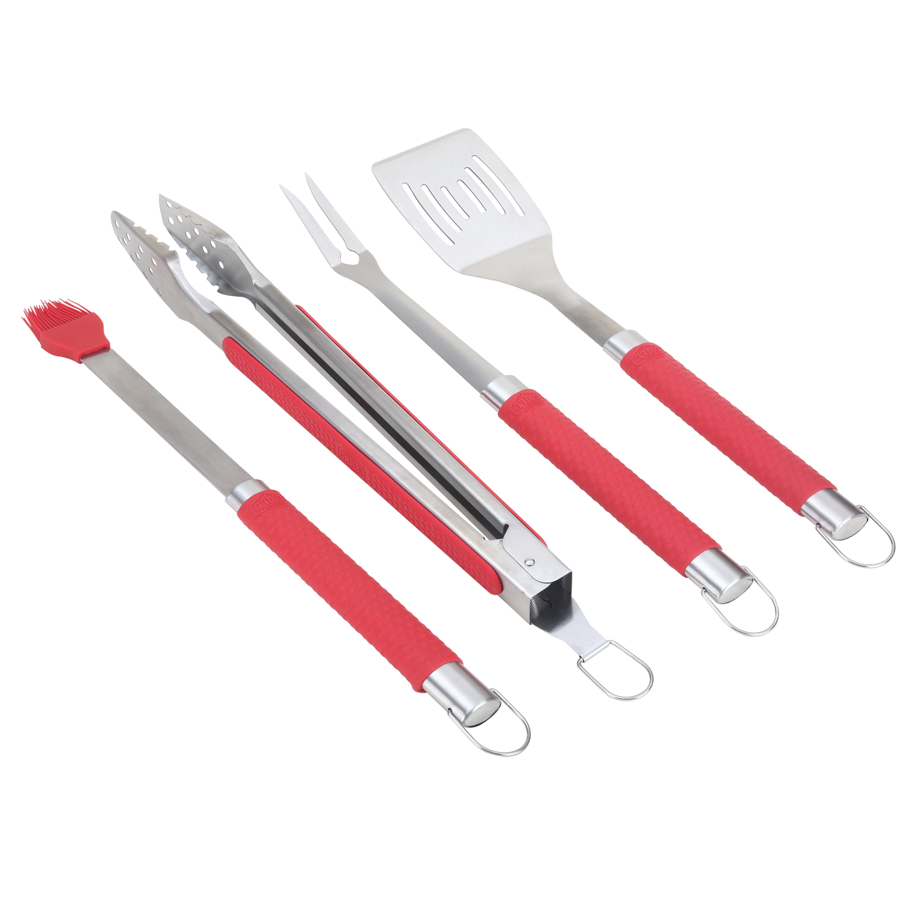 Expert Grill Stainless Steel 4piece BBQ Tool Set with Soft Grips