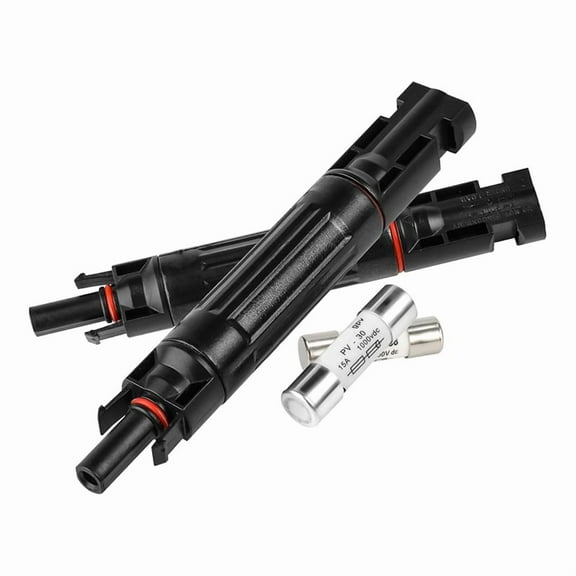 15A 1000V Solar Fuse IP67 Solar Fuse Holder Inline 2 Pieces PV Panel Fuse Male and Female Solar Panel Connector