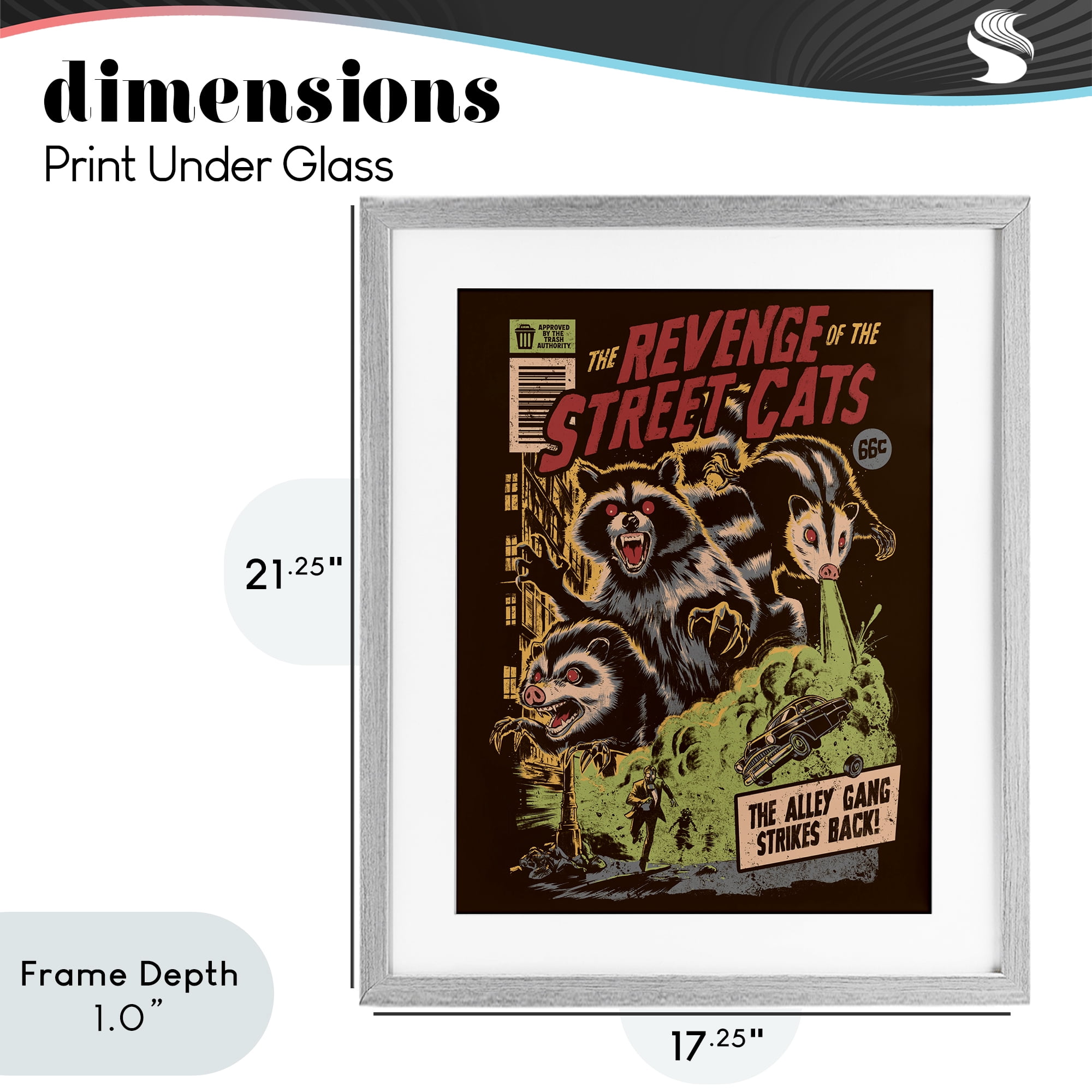 Stupell Industries Revenge Of Street Cats Gray Framed Print Under Glass, design by EduEly Designs