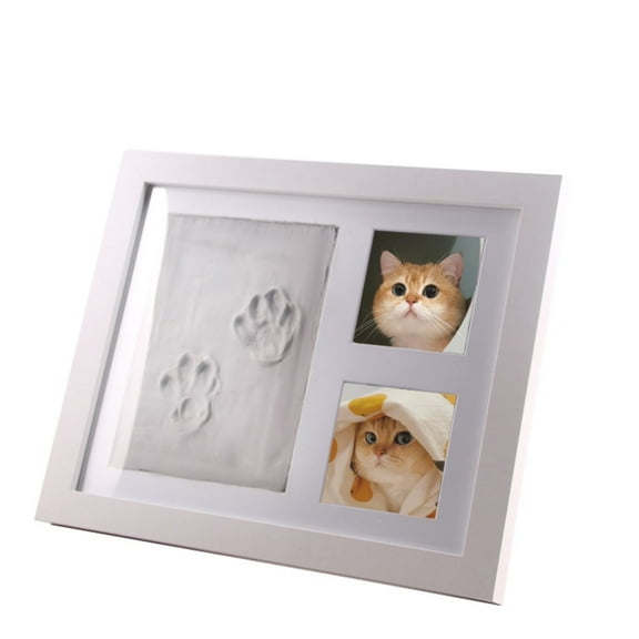 Pet Paw Print Keepsake Kit - Memorial Frame for Cats & Dogs with Ink Pad & Clay, DIY Puppy Kitten Footprint Photo Holder, Heartwarming Gift for Pet Lovers