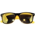 thumbnail image 4 of Retro Sunglasses - Two-tone Black Yellow Frame / Mirror Lens, 4 of 6