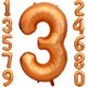 thumbnail image 1 of Globo LVMOQIQIU, lámina naranja número 3, 40 cm, con 0 a 9 globos, 1 of 6