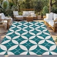 thumbnail image 2 of Abstract Geometric Outdoor Rug for Patio/Deck/Porch, Non-Slip Large Area Rug 5 x 8 Ft, Vintage Rhombus Circle Texture Green Indoor Outdoor Rugs Washable Area Rugs, Camping Rug Carpet Runner, 2 of 8