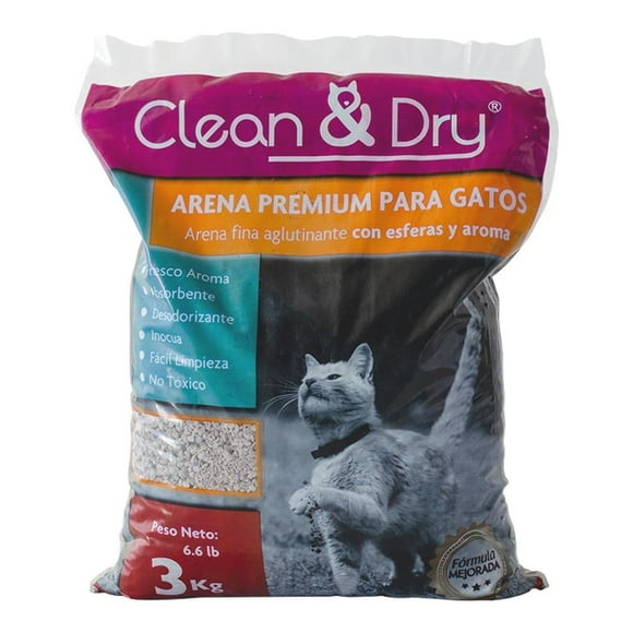 Arena para Gato Clean & Dry Aroma Fresco 3 kg