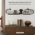 thumbnail image 3 of Black Floating Shelves Set Of 3  Metal Decor Mounted Shelf Modern Long Wall Large For Bedroom Bathroom Living Room, 3 of 7