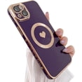 thumbnail image 3 of Designed for iPhone 14 Case Compatible with MagSafe Built-in Camera Lens Protector Shockproof Slim Silicone Magnetic Phone Case for iPhone 14 6.1"- Purple, 3 of 11
