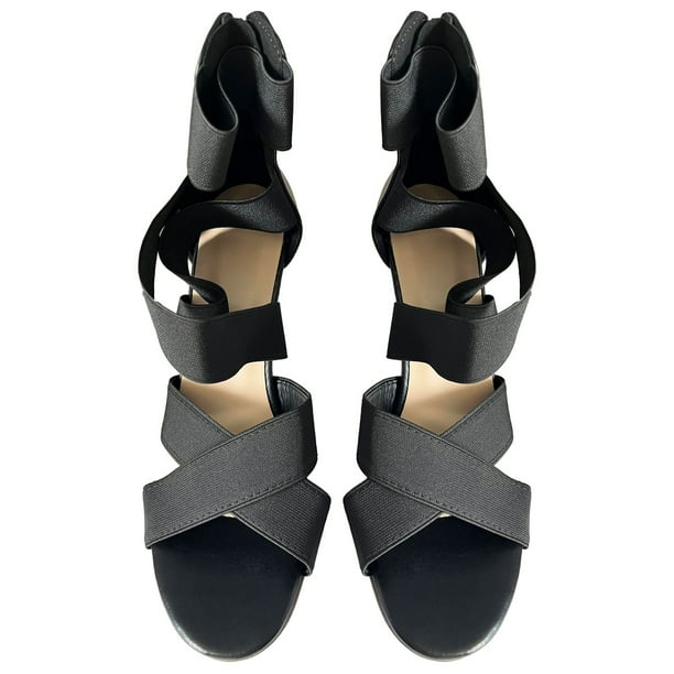Amzcrzy Zapatos de mujer,Zapatos de mujer,Zapatillas de mujer, Venta al por mayor de sandalias de tacón alto estilo europeo de gran tamaño para mujer, tacones finos, tiras elásticas, cremallera trase
