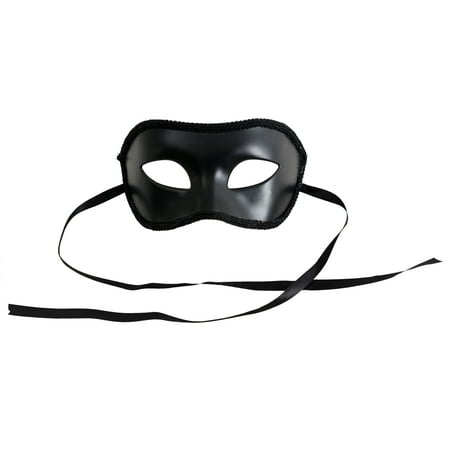 Loftus Adult Solid Masquerade Halloween Costume Half Mask, Black, One-Size (7