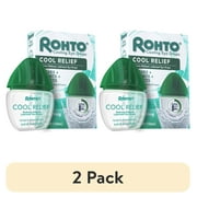 (2 pack) Rohto Cool Relief, Redness Reliever Lubricant Eye Drops, 0.4 fl oz Bottle