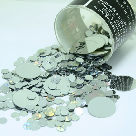 Confetti Circle New Bubbly (3 Sizes) Silver - Half Pound (8 oz) - CCL9820