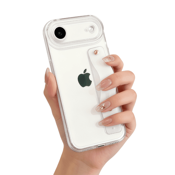 siduater Clear Case for iPhone Air | Shockproof Translucent PC Back Cover Soft TPU Bumper with Adjustable Finger Grip Loop for Girls Women, HD Clear