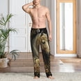 thumbnail image 2 of Kdxio Palatial Gold Pattern Horse Pattern Men's Pajama Pants, Elastic Waist with Drawstring and Pockets, Comfortable Loungewear-3X-Large, 2 of 6