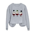 thumbnail image 5 of asdoklhq Christmas Plus Size Tops Women's Round Neck Hoodless Christmas Printed Casual Loose Sweatshirt Gray M, 5 of 6