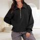 thumbnail image 2 of Sudadera con solapa para mujer Sudadera suelta con cuello doblado Top de otoño de color sólido FLhrweasw Nuevo, 2 of 7