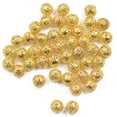 thumbnail image 2 of 100 cuentas espaciadoras redondas de metal de 6/8 mm para hacer joyas, dijes sueltos, 2 of 4