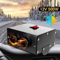 thumbnail image 4 of Taosunzt 1 Set Car Heater 12V 500W High Power Quick Heating Universal SUV Truck Auto Portable Space Heater Cooler Windshield Defroster Defogger Black, 4 of 8