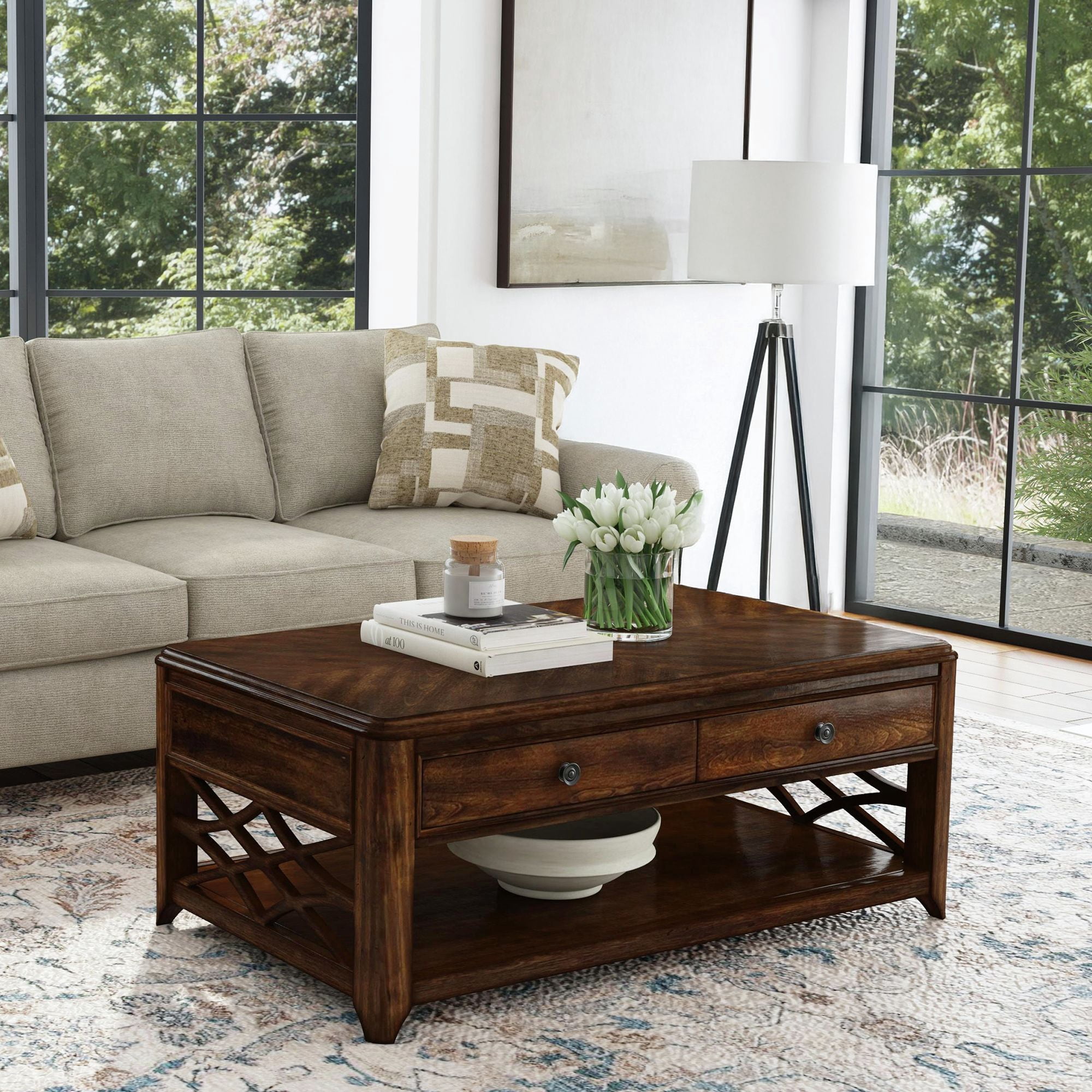 Picket House Furnishings Stark Lift-Top Coffee Table in Cherry