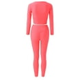 thumbnail image 4 of Ramiter Two Piece Outfits Women Womens Two Piece Outfits Yoga Pants Set Seamless High Waist Leggings Tops Athletic Sports Set Slim Fit Breathable Tracksuit,Pink, 4 of 4