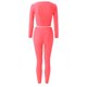 thumbnail image 3 of Gibobby Conjunto de Entrenamiento para Mujer Trajes de yoga para mujeres Conjunto de 2 piezas Chándal Sin costuras Manga corta Crop Top Entrenamiento Leggings Sportwear(Rosa, L), 3 of 4