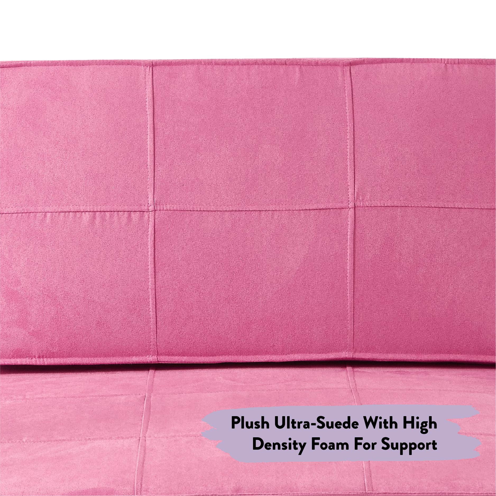 Room Revival Ultra Soft Suede 3 Position Convertible Flip Lounge Chair, Racy Pink