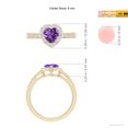 thumbnail image 5 of ANGARA Natural Heart-Shaped Amethyst Halo Ring with Diamond Accents in 14K Yellow Gold for Women (Size-6mm) | February Birthstone, Anniversary, Jewelry Gift for Women | Natural Amethyst Ring, 5 of 10