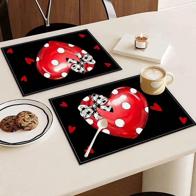 TIMIFIS Napperons Rose Tapis de Repas Décoration de Table de Fête Tapis d'Isolation Tapis de Tasse Tapis de Table Imprimé en Lin