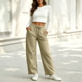 thumbnail image 6 of DYTTDG Women's Straight Leg Sweatpants, Drawstring Elastic High Waist Loose Casual Jogger Pants with Side Pockets for Daily Loungewear, 6 of 8