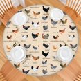 thumbnail image 2 of Beige Chicken Breed Pattern Round Fitted Tablecloth with Elastic Edge,Dining Table Cover Waterproof,Outdoor Round Tablecloth for Camping,Dining,Indoor and Outdoor, 2 of 7