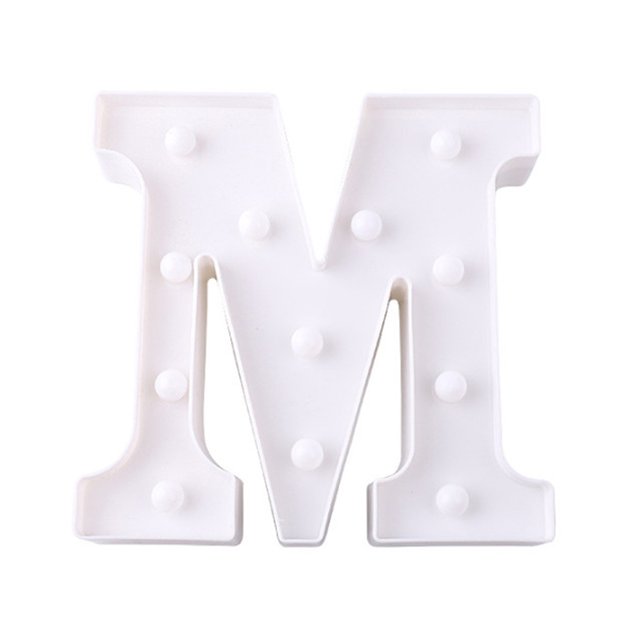 FLhrweasw Lámpara Noche LED 26 Letras Alfabeto Boda Cumpleaños Fiesta (M)